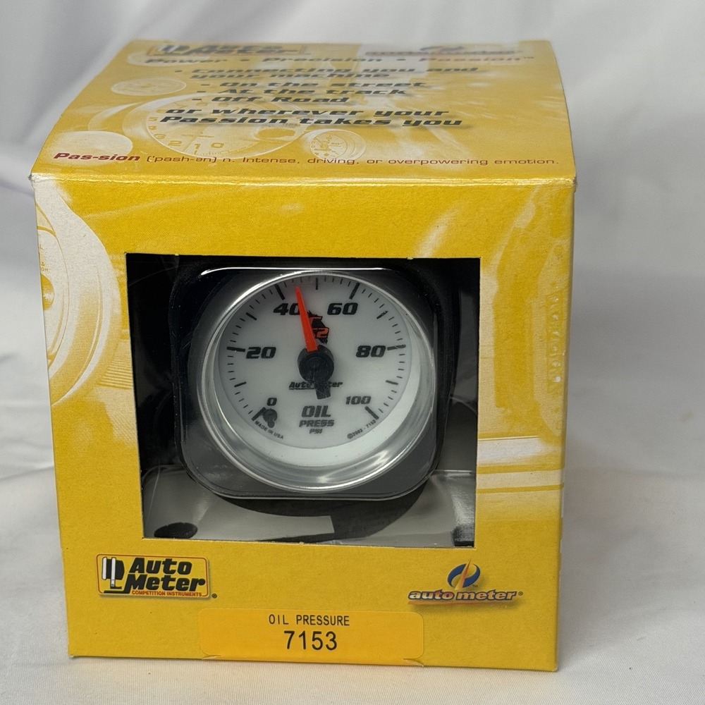 AutoMeter 7153 0-100PSI C2 Oil Pressure Gauge 2-1/16" Full Sweep
